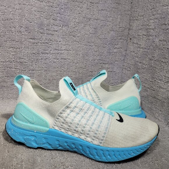 Nike React Phantom Run Flyknit Mens Size White Glacier Blue